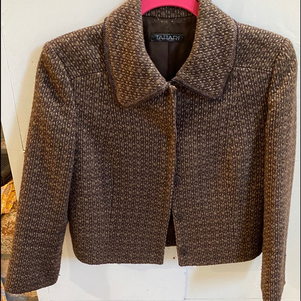 Vintage Brown Tweed Tahari jacket